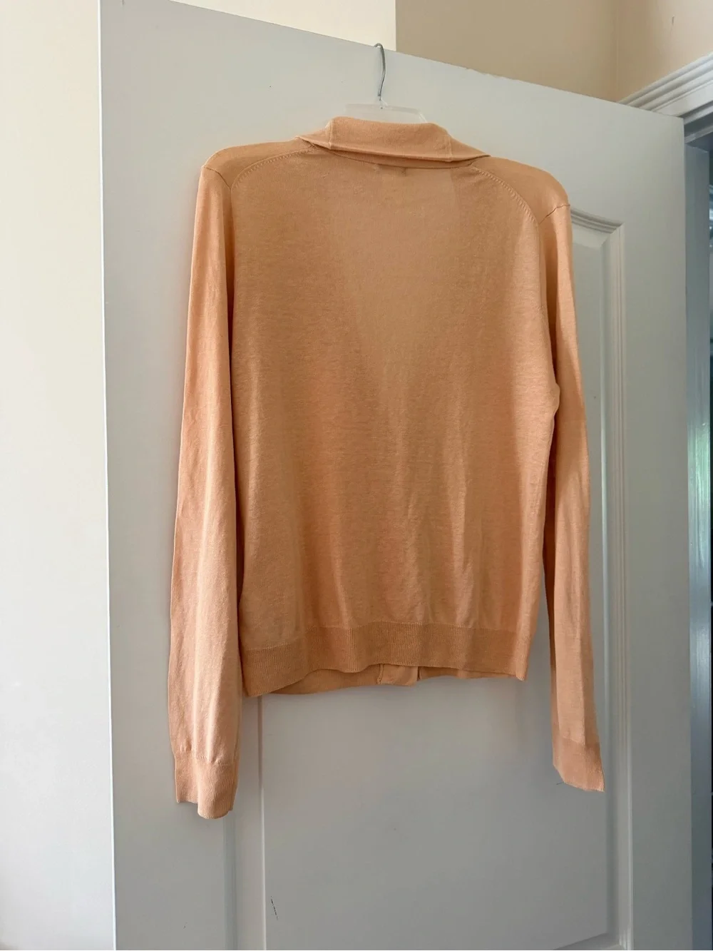 J. Crew Peach Button-Front Shawl Collar Cardigan